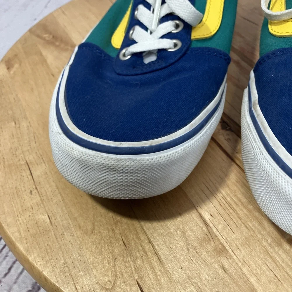 Vans Old Skool Multicolor Skate Shoes Blue Green Yellow Women‎ Size 8.5